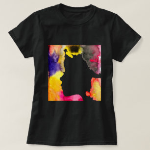 Camiseta Lingueira-girassol silhoute aquarela