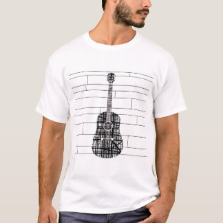 Camiseta Linha abstrata guitarra