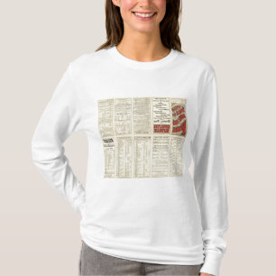 Camiseta Linha atlântica da costa da página do texto