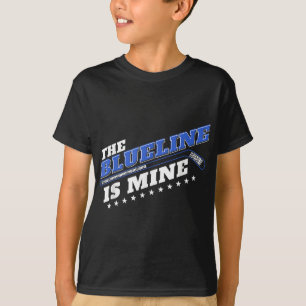 Camiseta Linha Azul É O Mim, Defensor Do Hóquei No Gelo, De