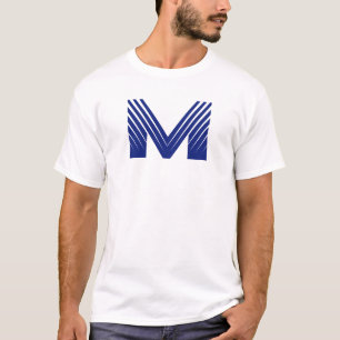 Camiseta Linha Azul Elegante Letra M