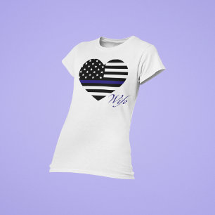 Camiseta Linha Azul Fino: Tanque de Esposa Policial no Topo