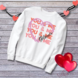 Camiseta Linha Coração de Texto do Dia do namorados