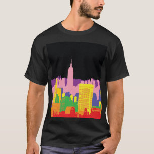 Camiseta Linha Cria Urbana: Decoração do Arco-Íris Noturno.