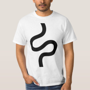 Camiseta Linha curva 02 - Preto em branco
