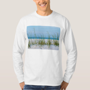 Camiseta Linha De Aveia Marítima Na Areia Branca