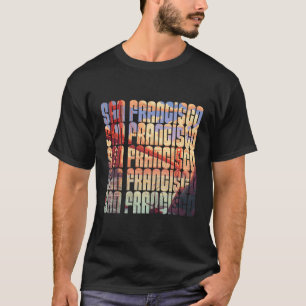 Camiseta Linha de costa da ponte Ouro Icônica de São Franci