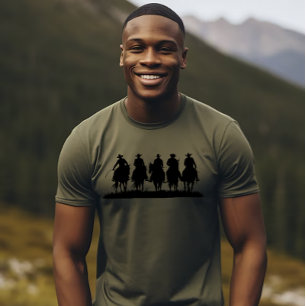 Camiseta Linha de Cowboys a Cavalo
