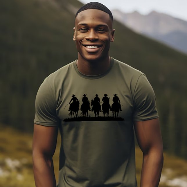 Camiseta Linha de Cowboys a Cavalo (Criador carregado)