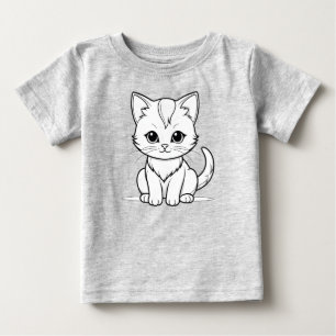 Camiseta Linha de Gatinhos Gatinhos Estilizados Design-5231