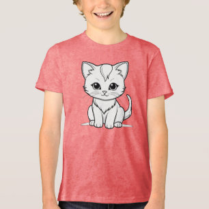 Camiseta Linha de Gatinhos Gatinhos Estilizados Design-5231