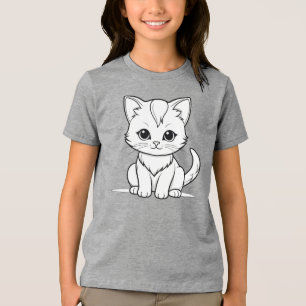 Camiseta Linha de Gatinhos Gatinhos Estilizados Design-5231