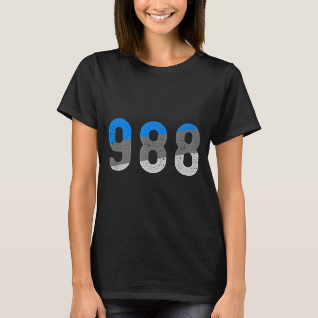 Camiseta linha de prevenção 988 conscientização sobre saúde (Frente)