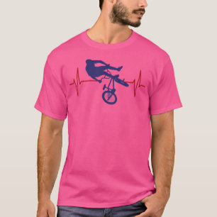 Camiseta Linha de pulsação Bmx Bike Rider Motocross FreeBmx
