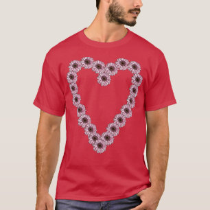 Camiseta Linha Desenho Rosa Daisy Gerbera Dia de os namorad