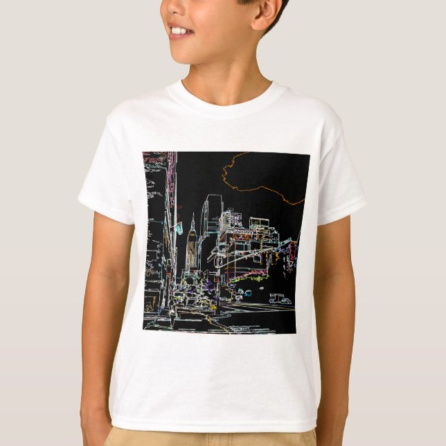Camiseta Linha do horizonte colorida em Manhattan (Frente)