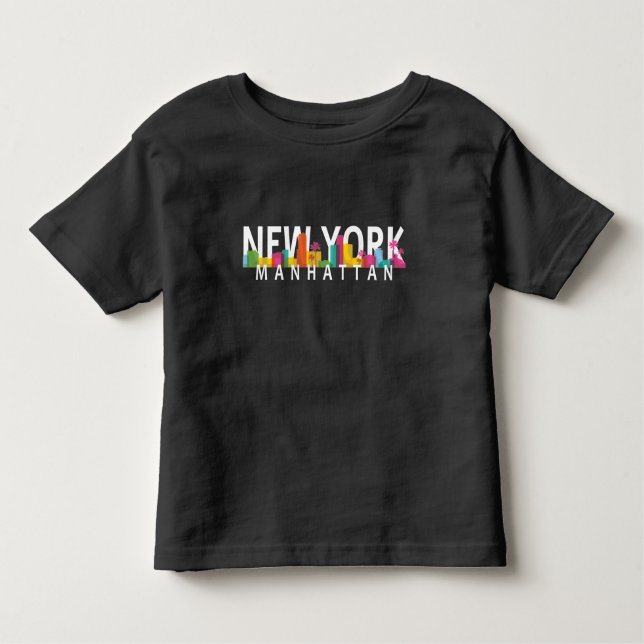 Camiseta Linha do horizonte de Nova York Manhattan com palm (Frente)