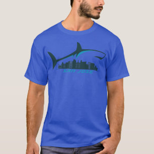 Camiseta Linha do horizonte de San Jose com tubarão acima d