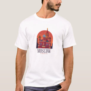 Camiseta Linha do Skyline do Kremlin na Rússia de Moscou