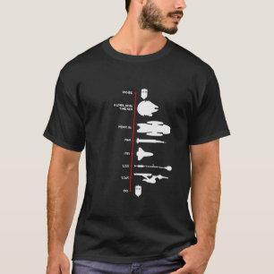 Camiseta Linha do Tempo de Naves Espaciais Ficção Científic