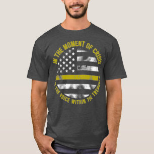 Camiseta Linha Dourada Magra Da Polícia E Fogo 911