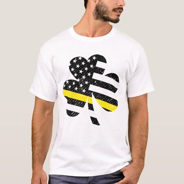Camiseta Linha Dourado bandeira americana irlandesa do Dia (Frente)