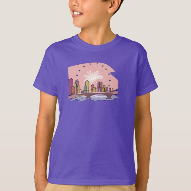 Camiseta Linha Skyline da Cidade (Frente)