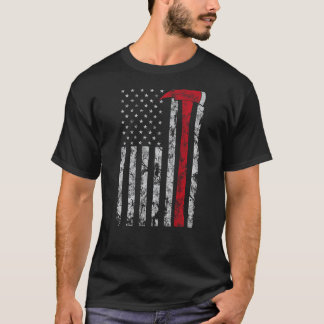 Camiseta Linha vermelha fina Ax, bandeira americana Patriot