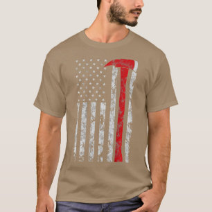 Camiseta Linha vermelha fina Ax, bandeira americana Patriot