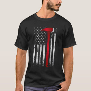 Camiseta Linha Vermelha Fina Bandeira Americana Machado Par