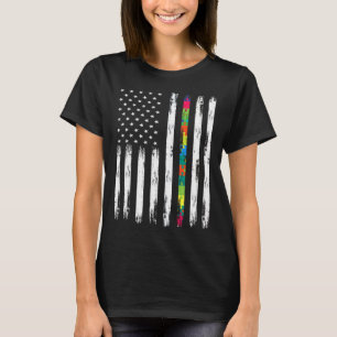 Camiseta Linha Vermelha Fina de Apoio à Conscientização do