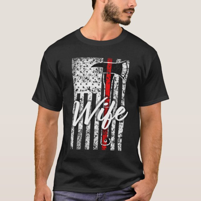 Camiseta Linha Vermelha Fina dos Bombeiros (Frente)