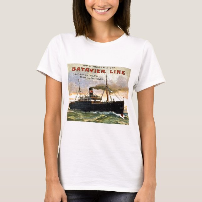 Camiseta Linha viagens vintage de Batavier (Frente)