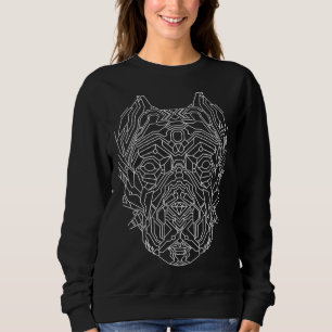 Camiseta Linhas Brancas Geométricas do Cão Pitbull