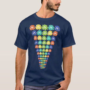 Camiseta Linhas cada vez menores de flores de margarida de