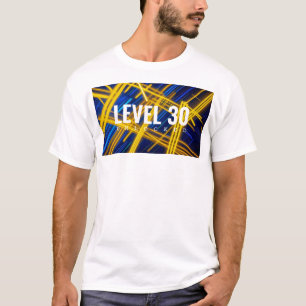 Camiseta Linhas Caóticas de Synthwave Amarelo Ciano Brilhan