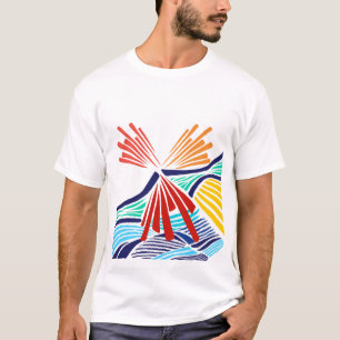 Camiseta Linhas Coloridas Abstratas Almofada Geom Moderno