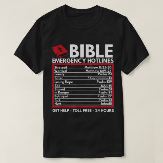 Camiseta Linhas de Ajuda de Emergência da Bíblia Fé Design