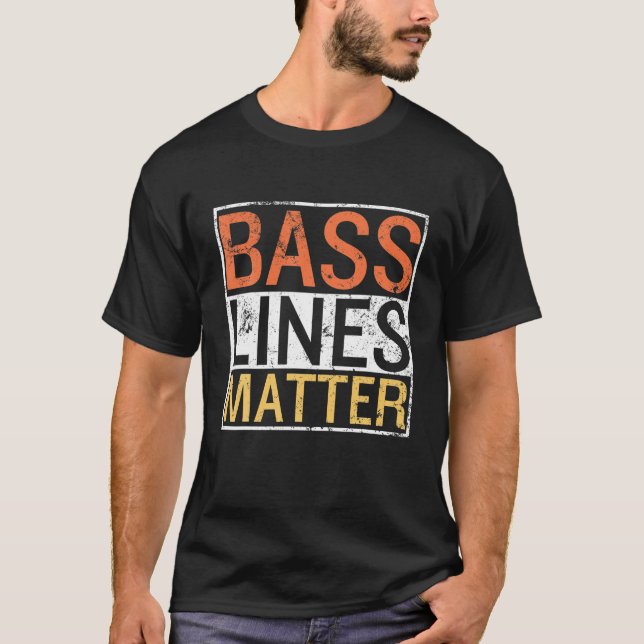 Camiseta Linhas de Bass Matam Jogador Guitarrista de Bass B (Frente)
