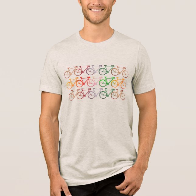 Camiseta Linhas de Bicicletas de Cor (Frente)