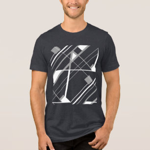 Camiseta Linhas de Cinza Branca Inclinadas Formas Abstrato