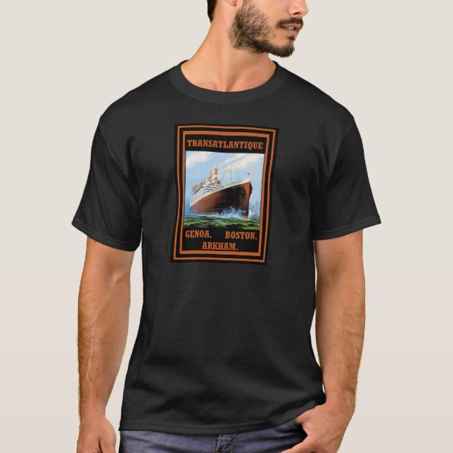 Camiseta Linhas de cruzeiros de Lovecraft: Arkham (Frente)