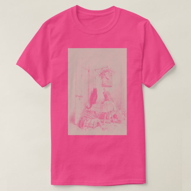 Camiseta Linhas de Diagonal de Gato e de Baiolas (Frente do Design)