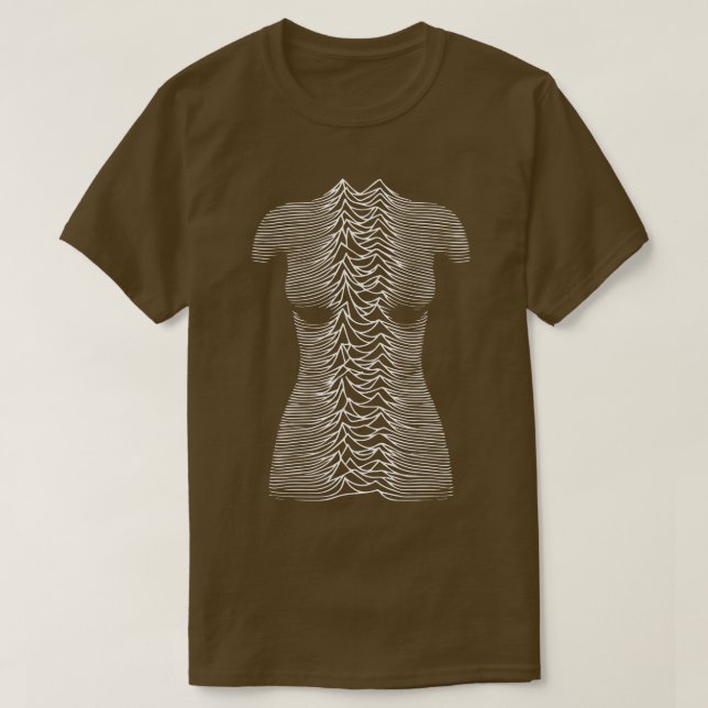 Camiseta linhas de onda corporal (Frente do Design)