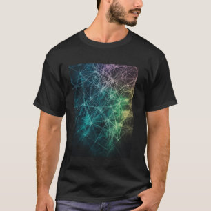 Camiseta Linhas de Rede Abstratas Arte Futurista