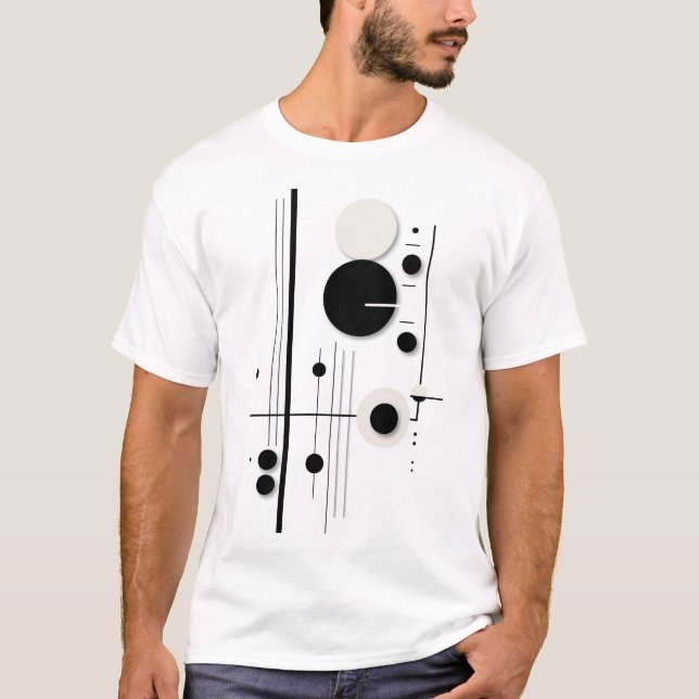 Camiseta Linhas de Sinfonia do Círculo Geométrico Minimalis (Frente)