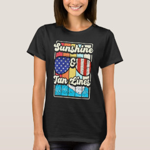Camiseta Linhas De Sol E Bronzeado Férias De Verão Retro Ta