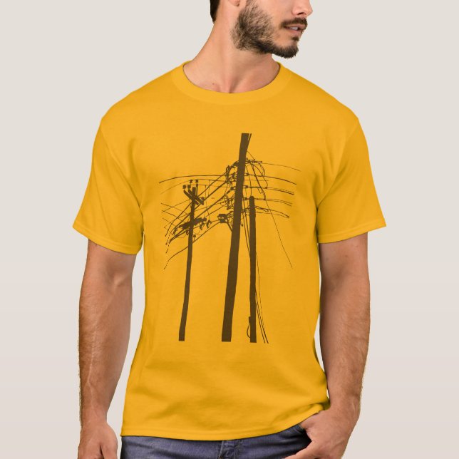 Camiseta linhas eléctricas elétricas (Frente)