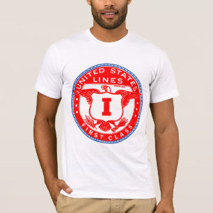 Camiseta Linhas etiqueta dos Estados Unidos da primeira