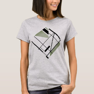 Camiseta Linhas Geométricas Olivais e Pretas Diagonais, Fo